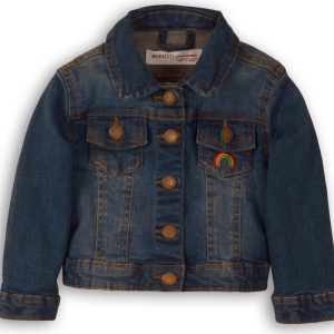 Bunda dívčí džínová, Minoti, Place 3, modrá – 74/80 | 9-12m