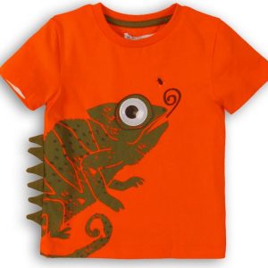 Tričko chlapecké s krátkým rukávem, Minoti, Lizard 1, oranžová – 80/86 | 12-18m