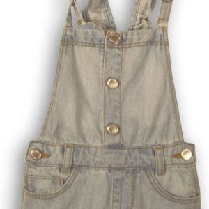 Kraťasy dívčí s laclem – odlehčená džínovina, Minoti, Shell 8, světle modrá – 98/104 | 3/4let