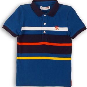 Tričko chlapecké Polo s krátkým rukávem, Minoti, Coastal 1, modrá – 98/104 | 3/4let