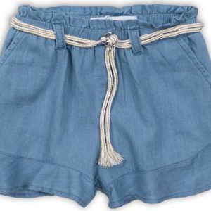 Kraťasy dívčí s volánky, Minoti, Lemdrop 6, modrá – 152/158 | 12/13let