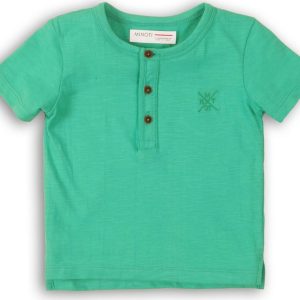 Tričko chlapecké s krátkým rukávem, Minoti, 1HENLEY 5, zelená – 152/158 | 12/13let