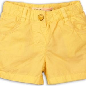 Kraťasy dívčí bavlněné, Minoti, 2SHORT 4, žlutá – 122/128 | 7/8let