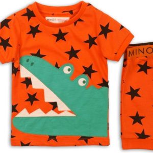 Pyžamo chlapecké krátké, Minoti, PYJA 25, oranžová – 74/80 | 9-12m