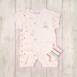 overal letní a ponožky, Minoti, FRIENDS 6, bílá – 68 | 6m