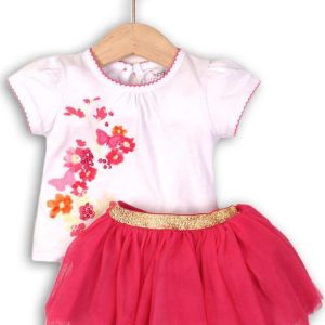 Dívčí set, sukně TUTU a tričko, Minoti, TROPICAL 3, růžová – 80/86 | 12-18m