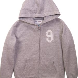 Mikina chlapecká na zip s kapucí, Minoti, 3KIDZTHRU 7, šedá – 98/104 | 3/4let