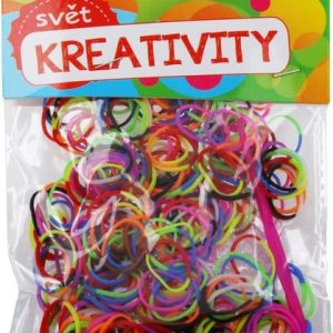 Kouzelné zaplétací gumičky dvoubarevné, mix barev 300 ks + příslušenst, W011589