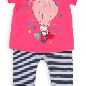 Dívčí set, tričko a legíny, Minoti, Balloon 3, růžová – 68/74 | 6-9m