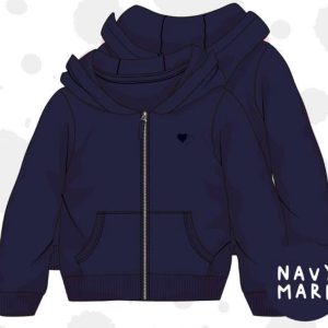 Mikina dívčí celopropínací s kapucí, Minoti, 6EMBZIP 4, modrá – 98/104 | 3/4let