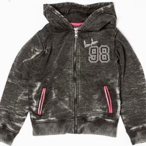 Mikina dívčí s kapucí, Minoti, GLOW 1, šedá – 152/158 | 12/13let