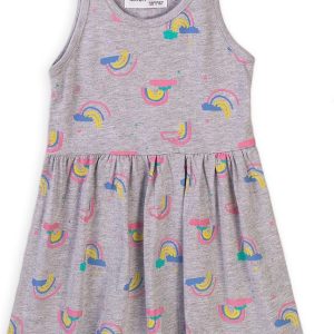 Šaty dívčí bavlněné, Minoti, 6TDRESS 12, šedá – 86/92 | 18-24m