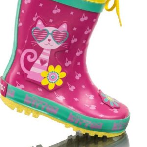 dívčí holínky gumové – potisk KOČKA, Pidilidi, PL0095-03, růžová – 35