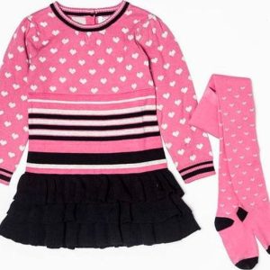 Šaty dívčí úpletové s punčochami, Minoti, GLITTER 10, holka – 86/92 | 18-24m