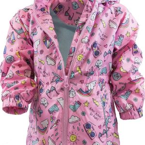 dívčí jarní/podzimní bunda s potiskem a kapucí, Pidilidi, PD1092-03, růžová – 92/98 | 2/3let