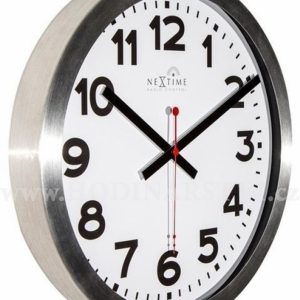 Designové nástěnné hodiny řízené signálem DCF 3999arrc Nextime Station Number 35cm
