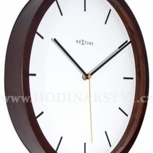Designové nástěnné hodiny 3156br Nextime Company Wood 35cm