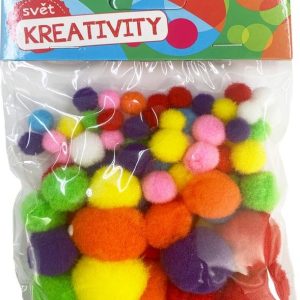 Pom pom mix velikostí, 80ks, W011811