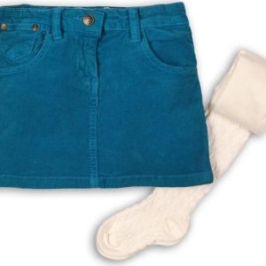 Sukně dívčí s punčochami, Minoti, GOLD 8, tyrkysová – 98/104 | 3/4let