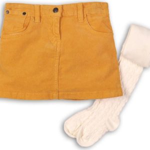 Sukně dívčí s punčochami, Minoti, GOLD 8, žlutá – 98/104 | 3/4let