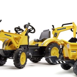 Šlapací traktor 2086W Komatsu s bagrem a Maxi vyklápěcím přívěsem, Falk, W014096