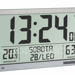 Nástěnné DCF hodiny TFA 60.4517.54 s teploměrem a vlhkoměrem – velikost XL