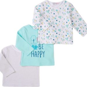 Tričko kojenecké 3pack, Minoti, Snail 10, modrá – 74/80 | 9-12m