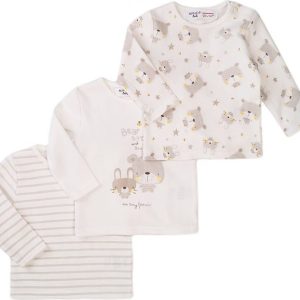Tričko kojenecké 3pack, Minoti, Little 2, béžová – 74/80 | 9-12m