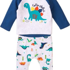 Kojenecký set – tričko a kalhoty, Minoti, Jurassic 4, modrá – 56/62 | 0-3m