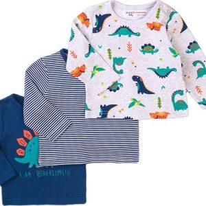Tričko kojenecké 3pack, Minoti, Jurassic 10, modrá – 74/80 | 9-12m