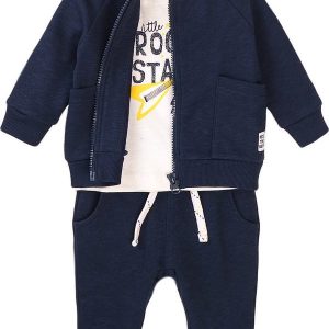 Chlapecký set – tričko, mikina a tepláky, Minoti, Easy 6, modrá – 92/98 | 2/3let