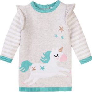 Šaty dívčí úpletové, Minoti, Magical 9, šedá – 92/98 | 2/3let