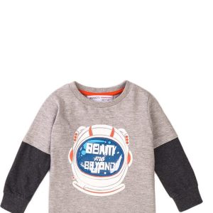 Tričko chlapecké s dlouhým rukávem, Minoti, Beam 3, šedá – 98/104 | 3/4let