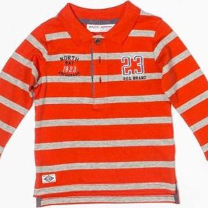 Tričko chlapecké „POLO“ s dlouhým rukávem, Minoti, BAY 10, červená – 68/80 | 6-12m