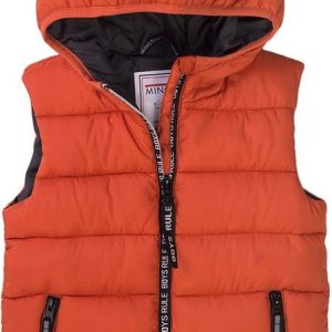 Vesta chlapecká Puffa s kapucí, Minoti, 7BGILET 11, oranžová – 80/86 | 12-18m
