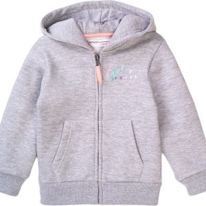 Mikina dívčí s kapucí, Minoti, 8GZTHRU 2, šedá – 98/104 | 3/4let