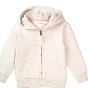 Mikina dívčí s kapucí, Minoti, 8GZTHRU 6, béžová – 98/104 | 3/4let