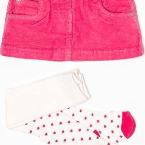 Sukně kordová s punčochami, Minoti, MAGIC 3, růžová – 92/98 | 2/3let