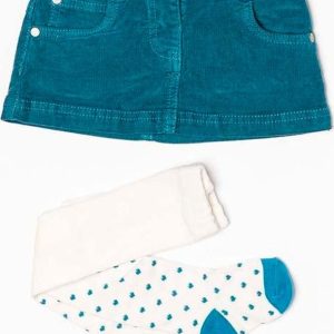 Sukně kordová s punčochami, Minoti, MAGIC 3, modrá – 92/98 | 2/3let