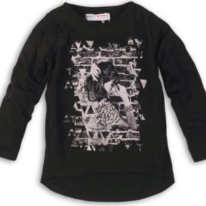 Tričko dívčí dlouhý rukáv, Minoti, GRUNGE 6, černá – 98/104 | 3/4let