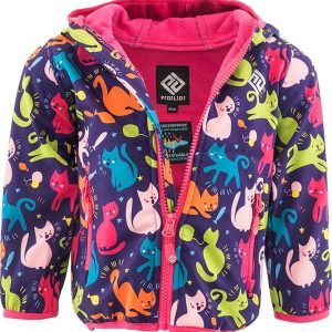 bunda softshellová dívčí s potiskem a pevnou kapucí, Pidilidi, PD1103-01, Holka – 92/98 | 2/3let