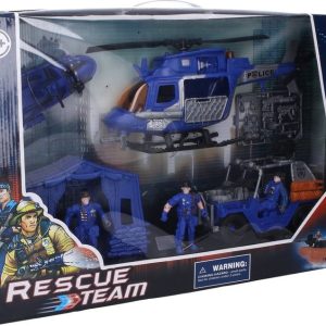 Policejní set s figurkami vrtulník 33 cm, Wiky, W013366