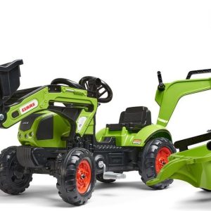 Šlapací traktor Claas Arion s nakladačem, rypadlem a vlečkou, Falk, W011260