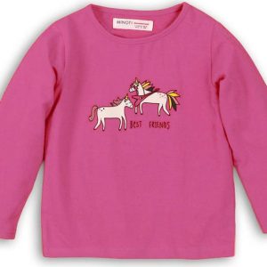 Tričko dívčí s dlouhým rukávem, Minoti, GW LTEE 10, růžová – 68/80 | 6-12m