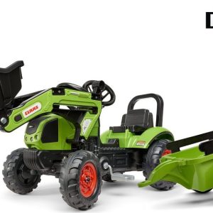 Šlapací traktor Claas Arion s nakladačem a vlečkou, Falk, W011259