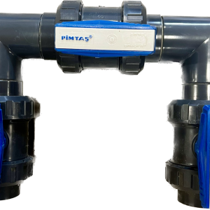 Poolservis Bypass obtok s ventily 50mm – rozebraný – s ventily Standard a šroubením