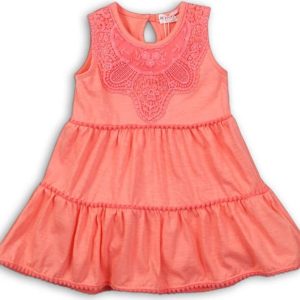 Šaty dívčí s krajkou, Minoti, daydream 3, růžová – 68/80 | 6-12m