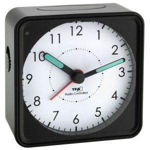 Analogový budík řízený rádiovým signálem DCF TFA 60.1510.01 PICCO – černý