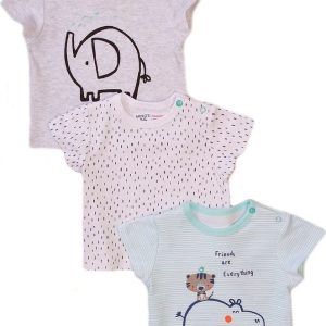 Tričko kojenecké s krátkým rukávem 3pack, Minoti, Koala 3, bílá – 74/80 | 9-12m