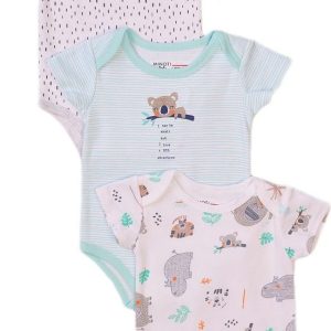Body kojenecké 3pack, Minoti, Koala 9, bílá – 62/68 | 3-6m